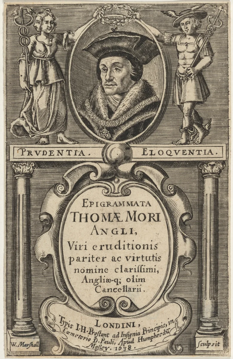 Sir Thomas More, Epigrammata by William Marshall, print, 1638