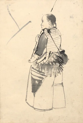 Dancer in a Fisherman's Costume by Kono Bairei, drawing, 1880-1895