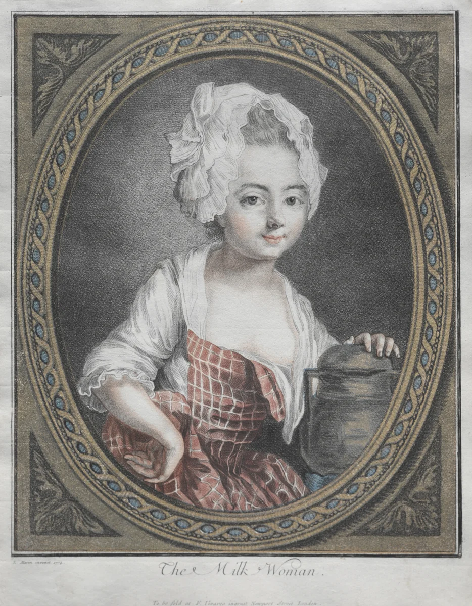 The Milk Woman by Louis Marin Bonnet, print, 1774