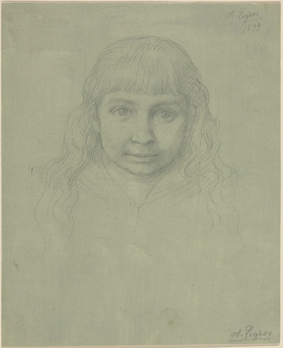 Head of a Child by Alphonse Legros, drawing, 1893