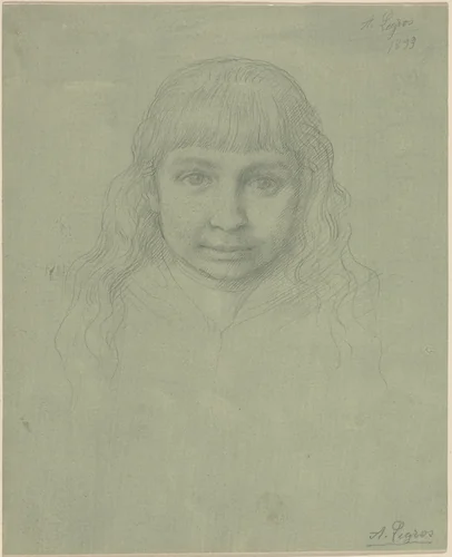 Head of a Child by Alphonse Legros, drawing, 1893