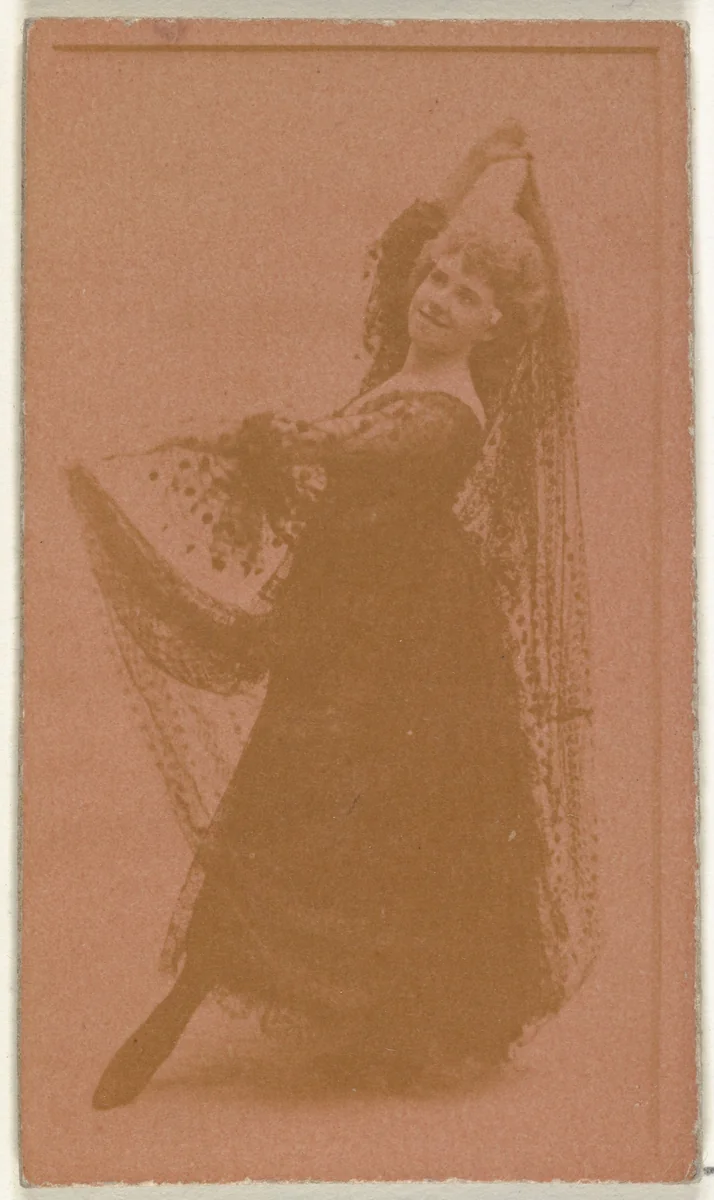 [Dancer holding up veil], from the Actors and Actresses series (N145-8) issued by Duke Sons & Co. to promote Duke Cigarettes by W. Duke, Sons & Co., photograph, 1890-1895