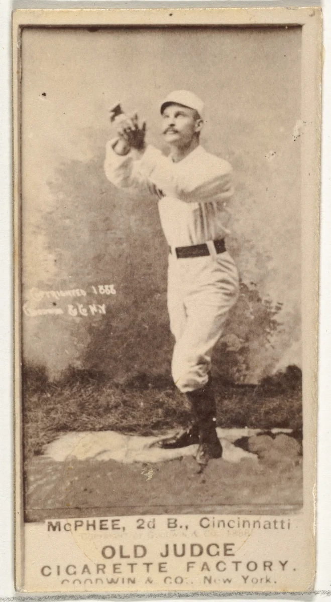 John Alexander "Bid" McPhee, 2nd Base, Cincinnati, from the Old Judge series (N172) for Old Judge Cigarettes by Goodwin & Company, photograph, 1888