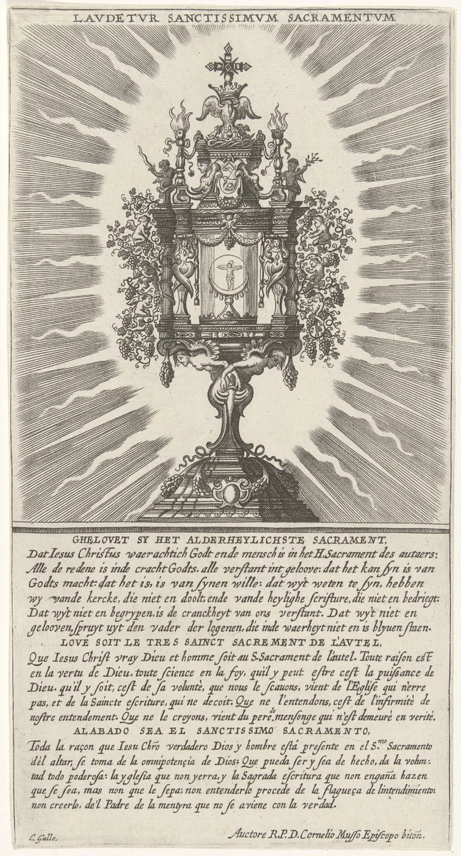 Monstrans in een mandorla by Unknown, print, 1586-1650