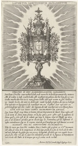 Monstrans in een mandorla by Unknown, print, 1586-1650