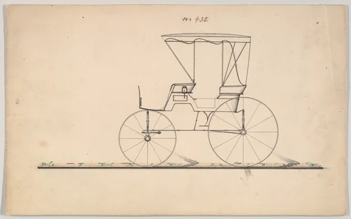 Extension Top Phaeton #438 by Brewster & Co., drawing, 1860-1870