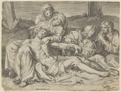 Bewening van Christus by anonymous, print, 1597