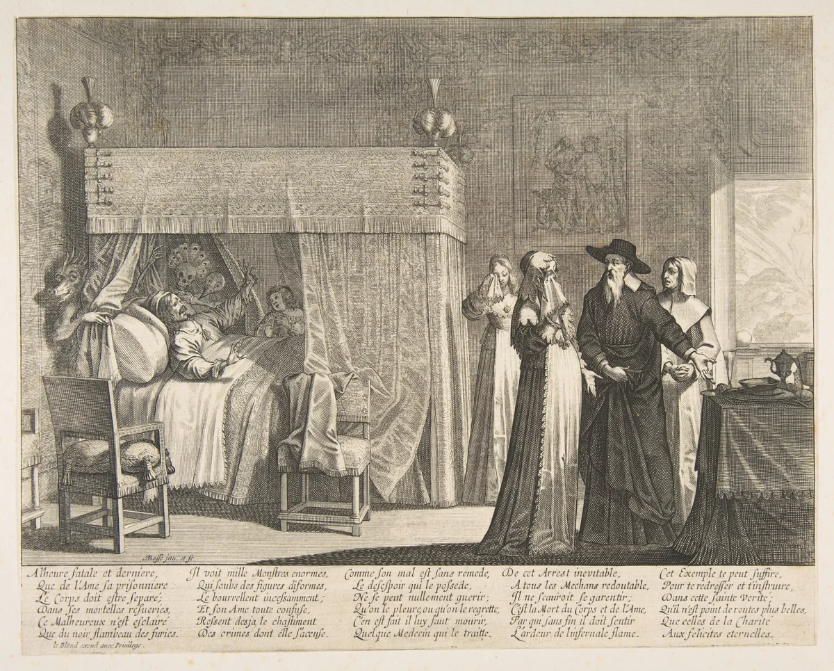 Death of the Rich Man (La Mort du mauvais riche) by Abraham Bosse, print, 1602-1676