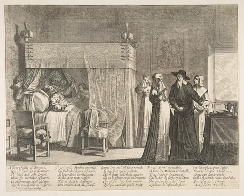 Death of the Rich Man (La Mort du mauvais riche) by Abraham Bosse, print, 1602-1676
