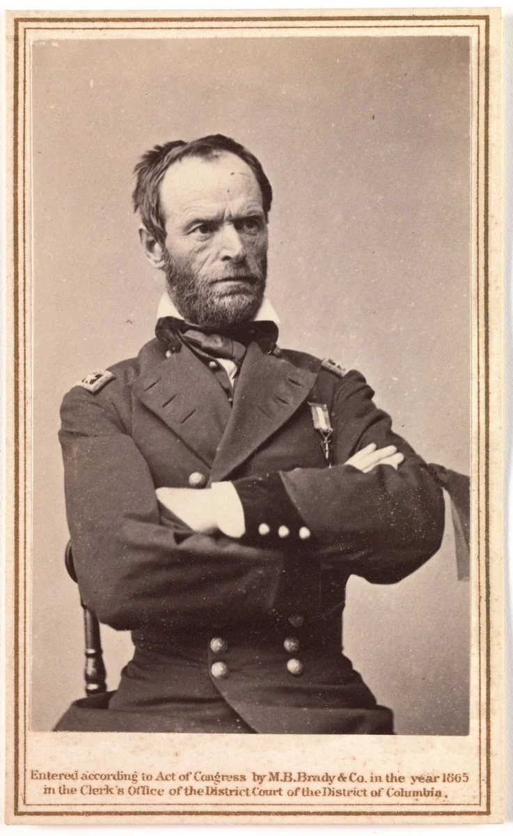 [Major General William Tecumseh Sherman Wearing Mourning Armband] by Brady & Co., photograph, 1865