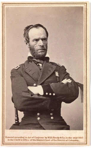 [Major General William Tecumseh Sherman Wearing Mourning Armband] by Brady & Co., photograph, 1865