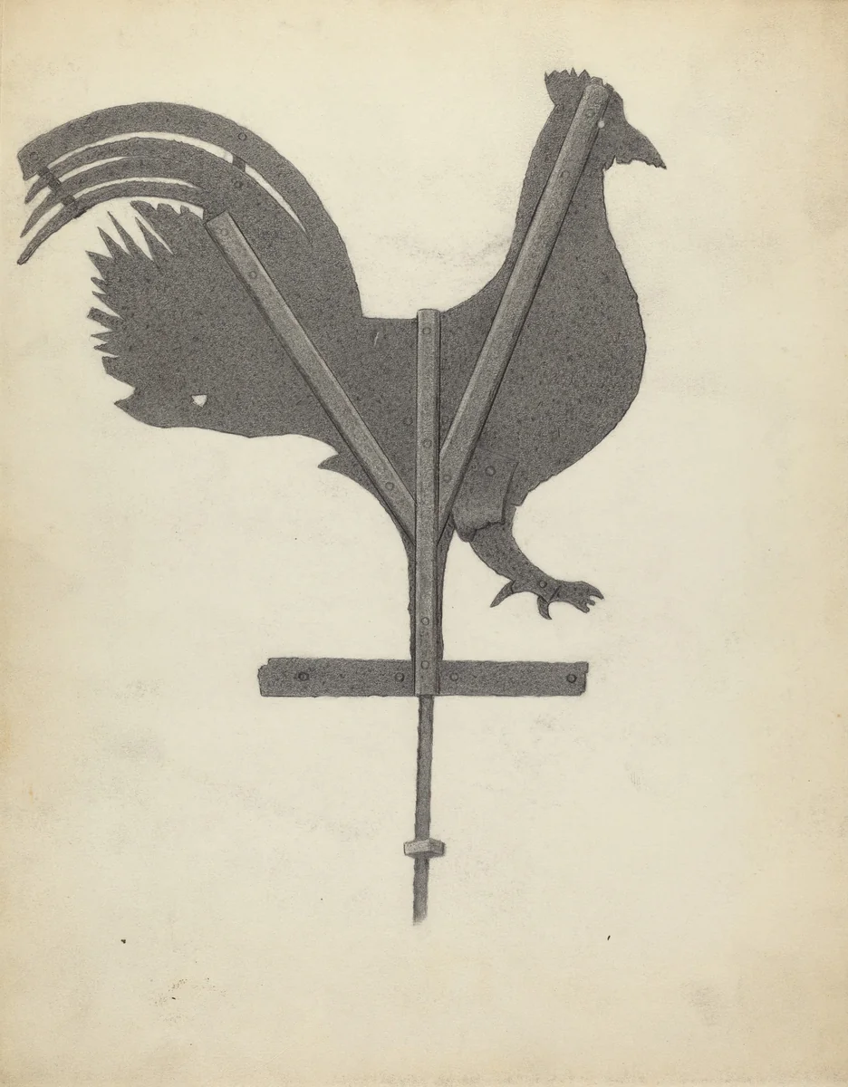 Cock Weather Vane by Joseph Stonefield, index of american design, 1939