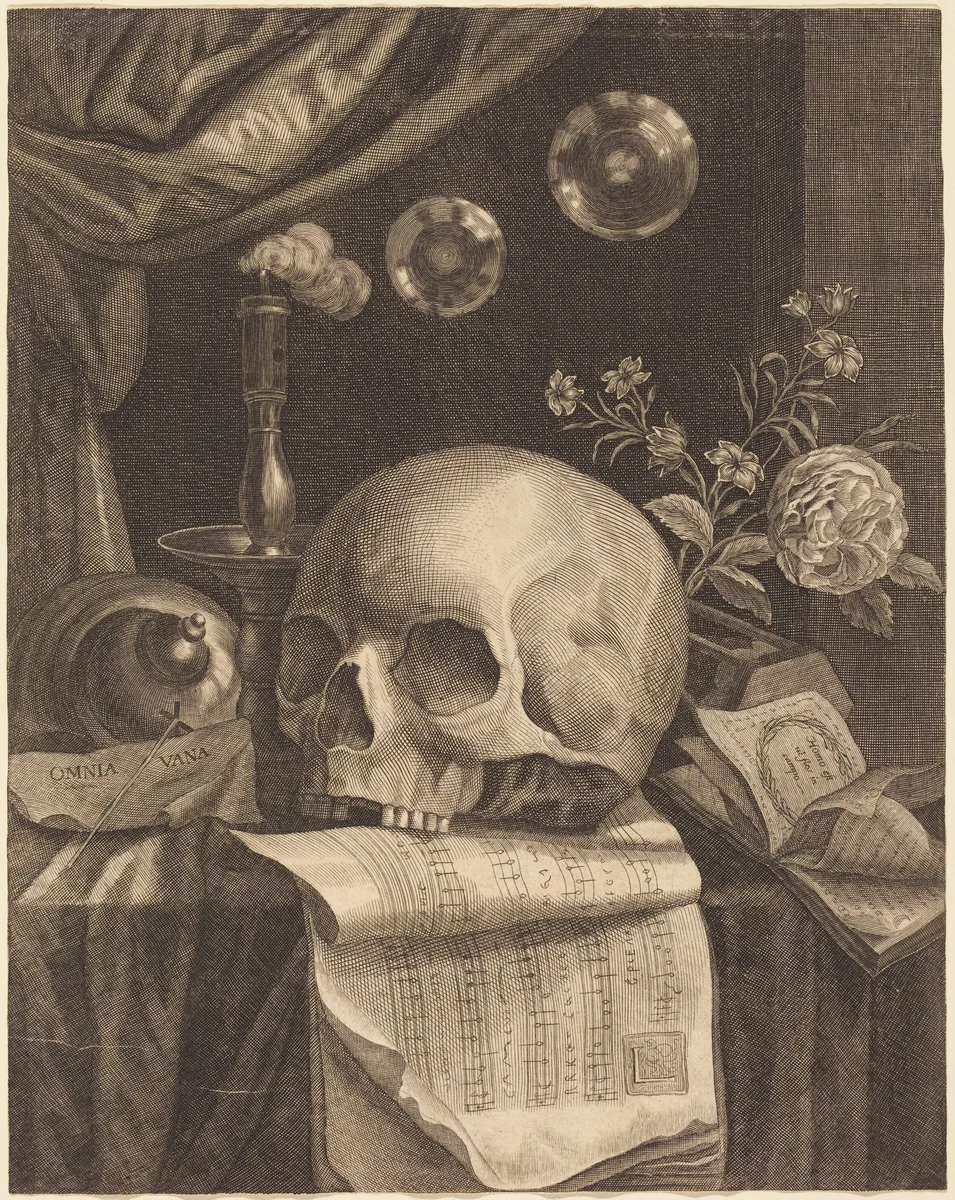 Vanitas by British 17th Century, print, 1600-1699