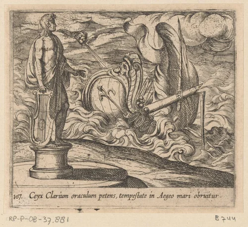 Wrak van het schip van Ceyx by Antonio Tempesta, print, 1606
