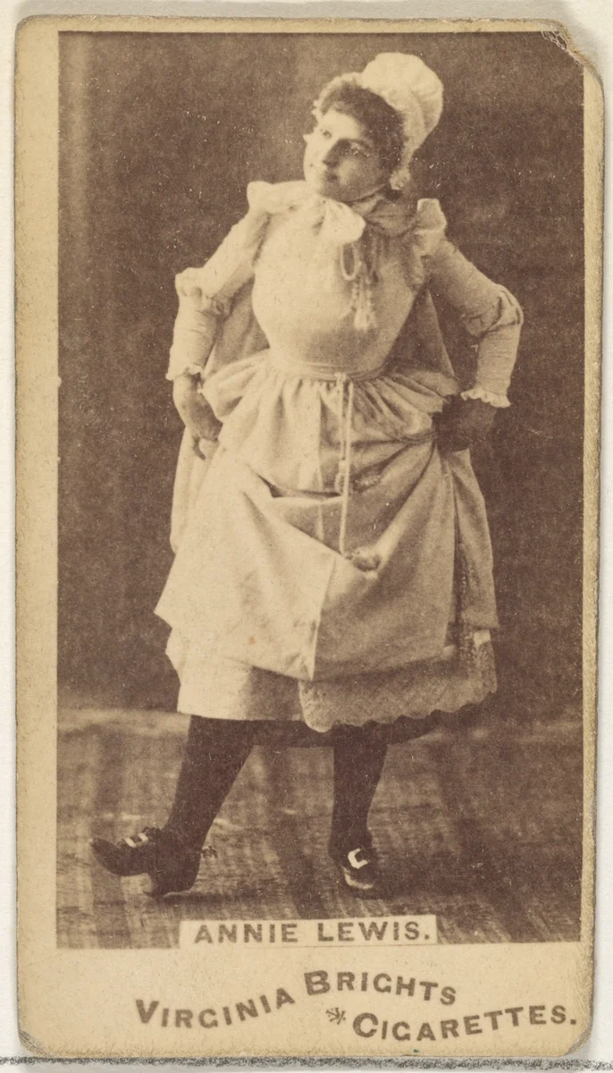 Annie Lewis, from the Actors and Actresses series (N45, Type 1) for Virginia Brights Cigarettes by Allen & Ginter, photograph, 1885-1891