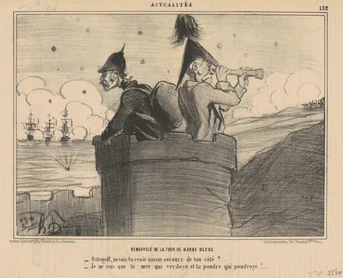 Renouvelé de la tour barbe bleue by Honoré Daumier, print, 1854