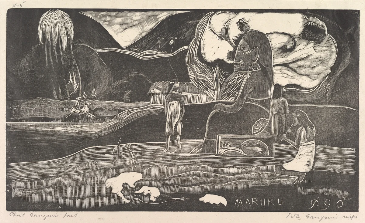 Maruru by Paul Gauguin, print, 1893-1894