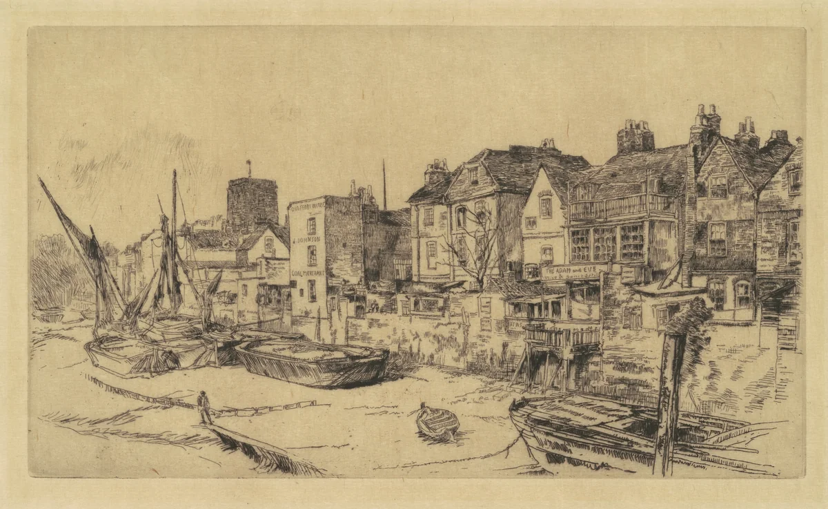 The 'Adam and Eve', Old Chelsea by James McNeill Whistler, print, 1878