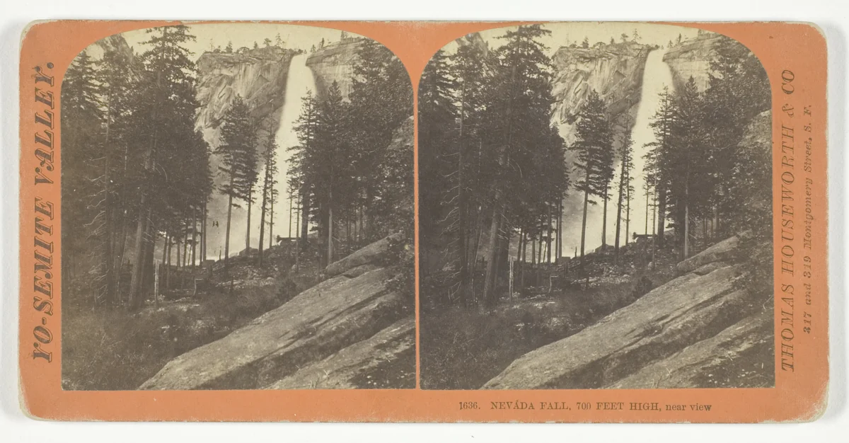Nevada Fall, 700 Feet High, Near View, No. 1636 from the series "Yosemite Valley" by Thomas Houseworth, photograph, 1860-1869