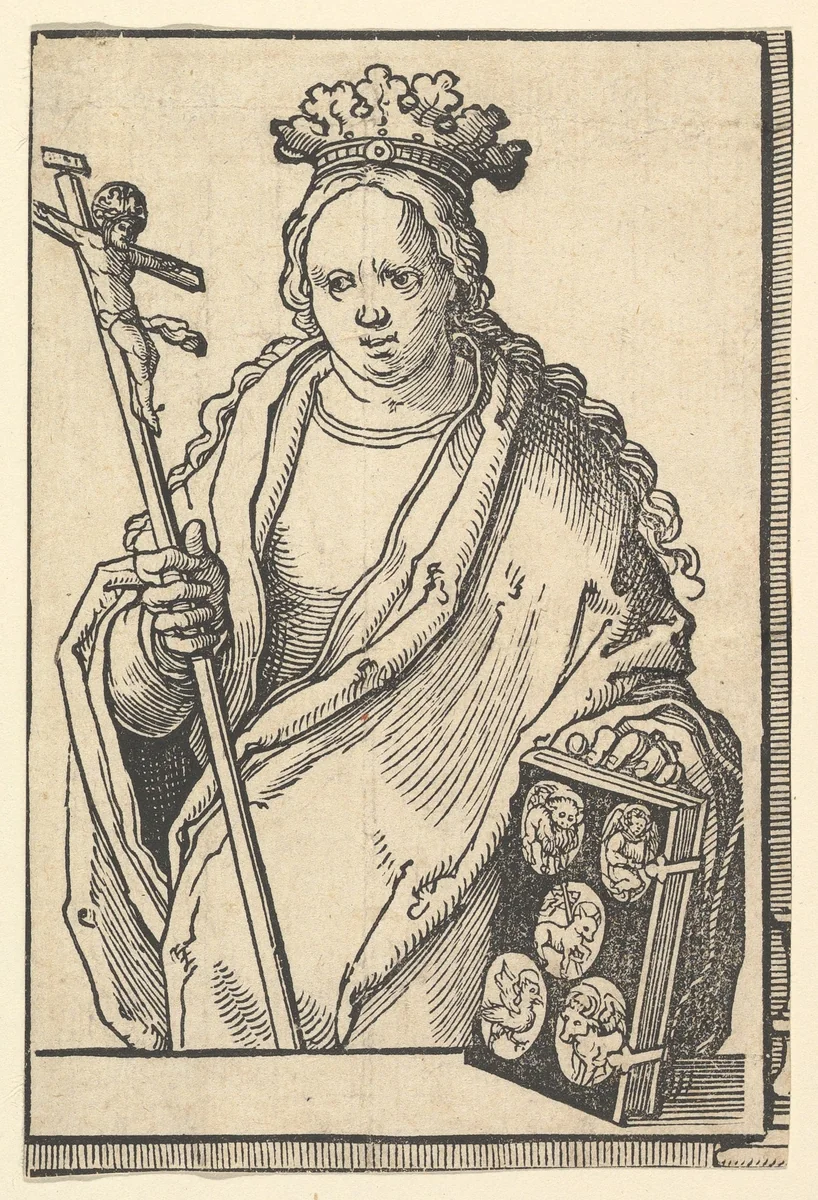 Ecclesia Christi (Faith), from the series of Sibyls by Lucas van Leyden, print, 1525-1535