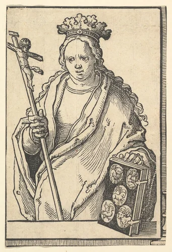 Ecclesia Christi (Faith), from the series of Sibyls by Lucas van Leyden, print, 1525-1535