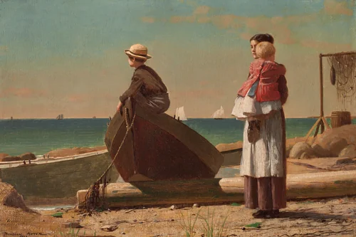 Dad's Coming! by Winslow Homer, painting, 1873