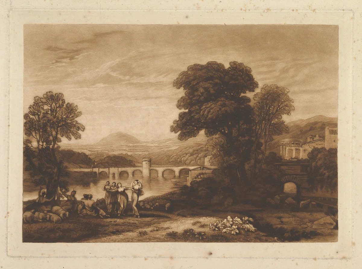 Apuleia in Search of Apuleius, unpublished plate from "Liber Studiorum" by Joseph Turner, print, 1813-1823