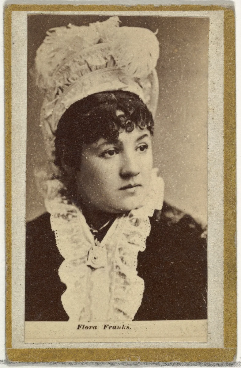 Flora Franks, from the Actresses and Celebrities series (N60, Type 2) promoting Little Beauties Cigarettes for Allen & Ginter brand tobacco products by Allen & Ginter, photograph, 1887
