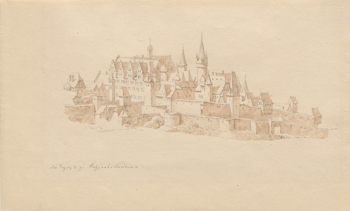 Das Schloss zu Kaiserslautern by Karl Julius von Leypold, drawing, 1806-1874