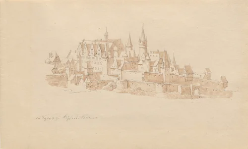 Das Schloss zu Kaiserslautern by Karl Julius von Leypold, drawing, 1806-1874