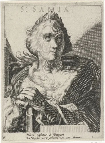 Sibille van Samia by Simon Frisius, print, 1648-1656