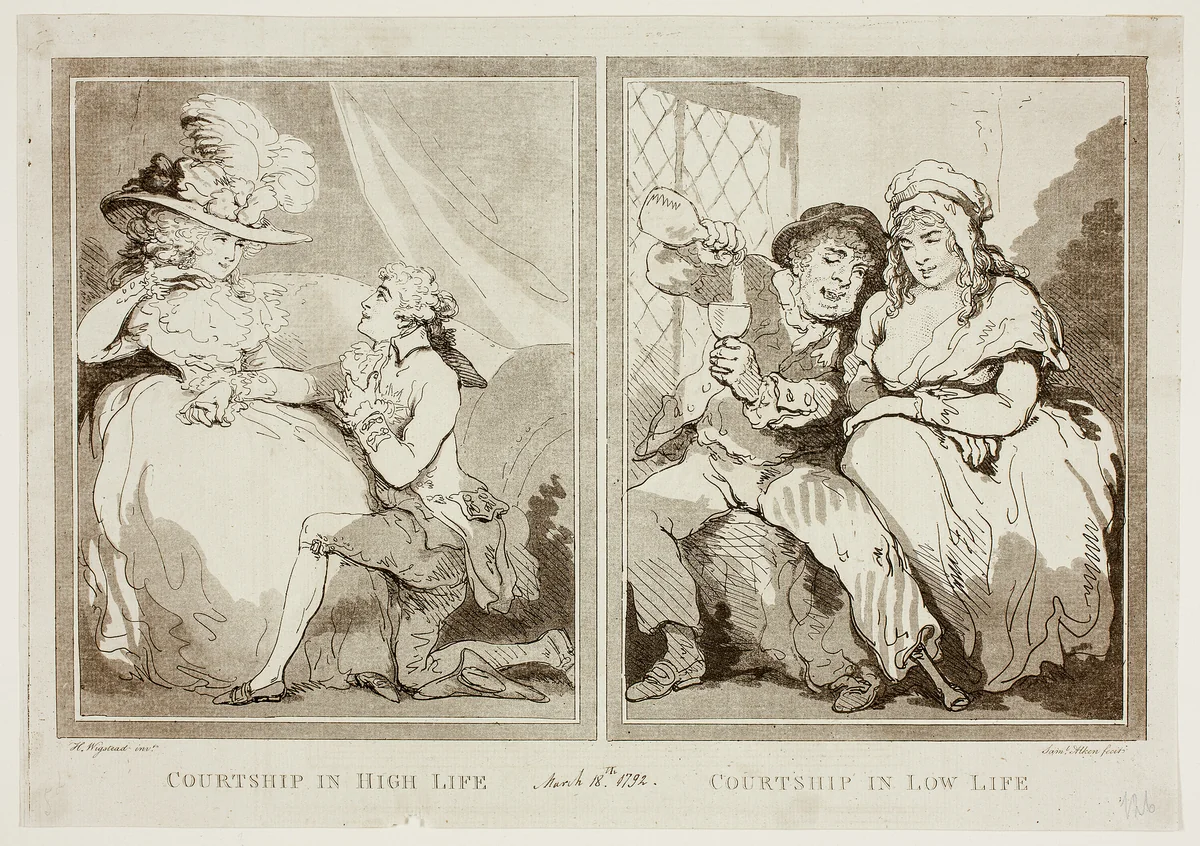 Courtship in High and Low Life by Samuel Alken, print, 1770-1815