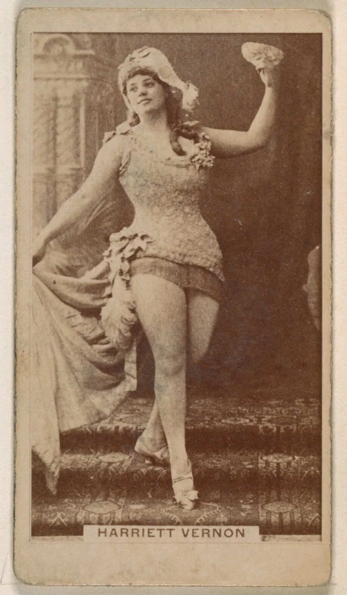 Harriett Vernon, from the Actresses series (N245) issued by Kinney Brothers to promote Sweet Caporal Cigarettes by Kinney Brothers Tobacco Company, photograph, 1890