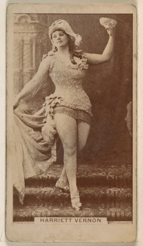 Harriett Vernon, from the Actresses series (N245) issued by Kinney Brothers to promote Sweet Caporal Cigarettes by Kinney Brothers Tobacco Company, photograph, 1890