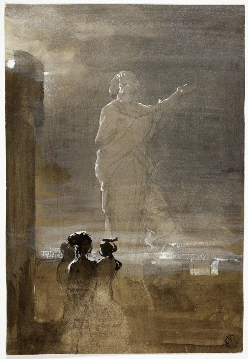 Hamlet and His Father's Ghost by John Faed, drawing, 1839-1902