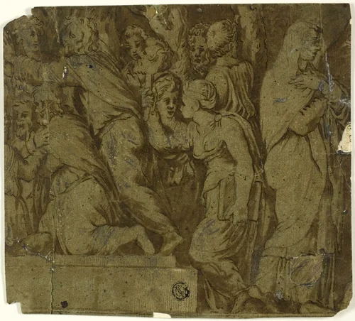 Story of Niobe: Worshippers; Latona by Polidoro Caldara, drawing, 1519-1543