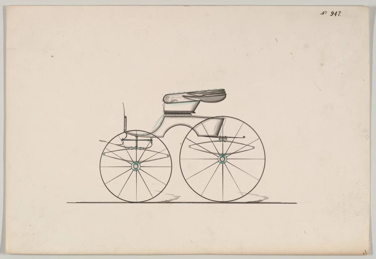 Road Wagon #947 by Brewster & Co., drawing, 1850-1870