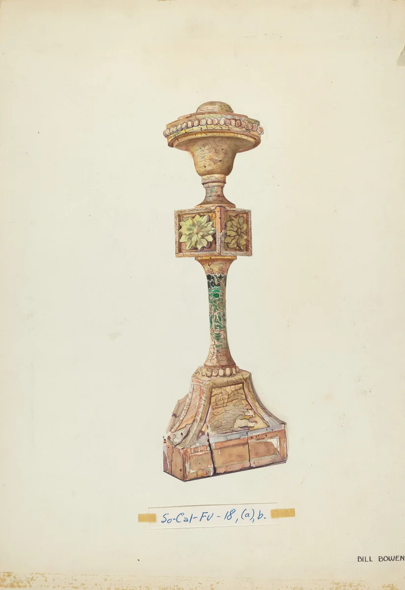 Ceremonial Candlestick by Bill Bowen, index of american design, 1937