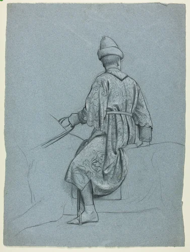 Man on Horseback by Henry Stacy Marks, drawing, 1849-1898