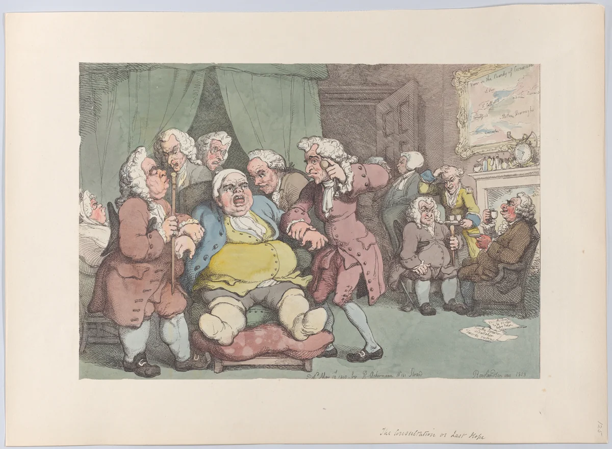 The Consultation, or Last Hope by Thomas Rowlandson, print, 1808