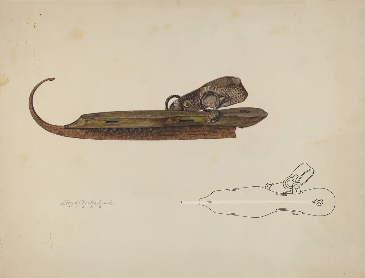 Ice Skate by Lloyd Charles Lemcke, index of american design, 1938