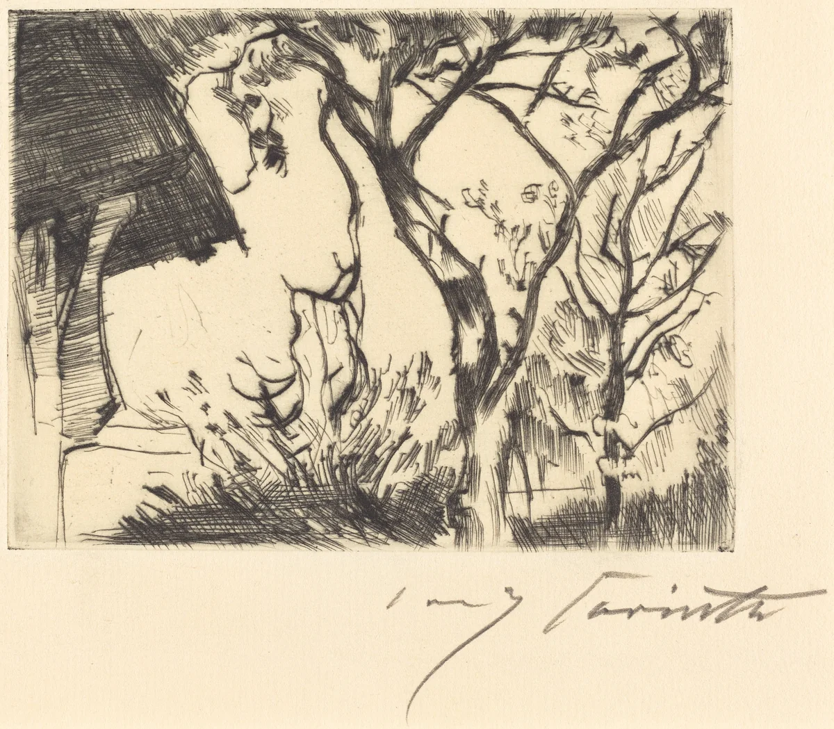 Hausecke (Corner of a House) by Lovis Corinth, print, 1918