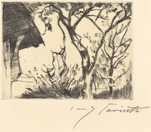 Hausecke (Corner of a House) by Lovis Corinth, print, 1918