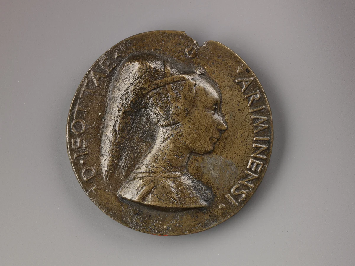 Medal: Isotta Degli Atti by Matteo de' Pasti, metalwork, 1450-1458