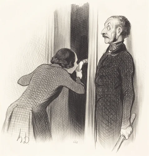 Un Amant trop heureux by Honoré Daumier, print, 1844