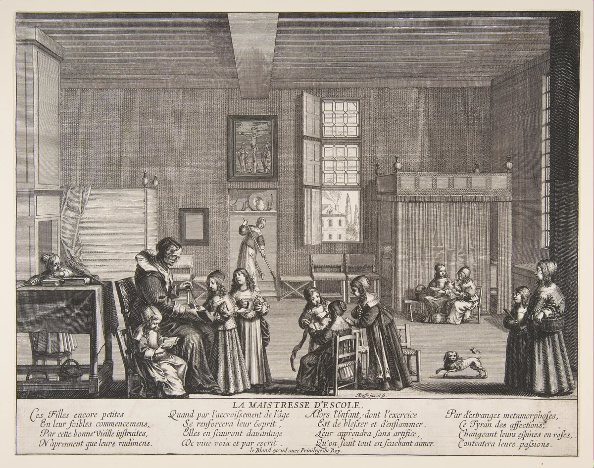 The School Mistress by Abraham Bosse, print, 1633-1643