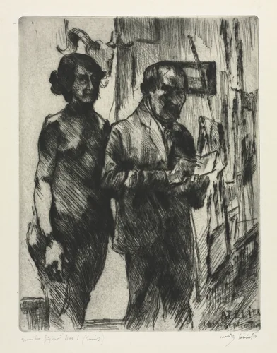 In the Studio by Lovis Corinth, print, 1919