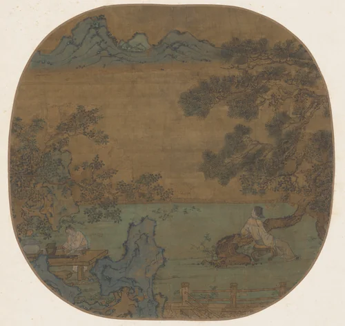 Landscape with Poet Tao Yuanming (365–472 CE) by Unknown, painting, 1200-1499