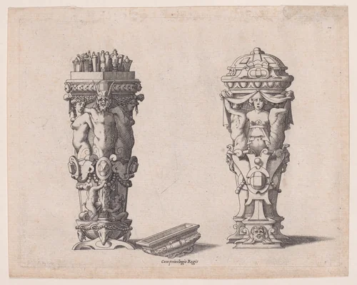 Two Containers (Deux nécessaires) by René Boyvin, print, 1525-1600
