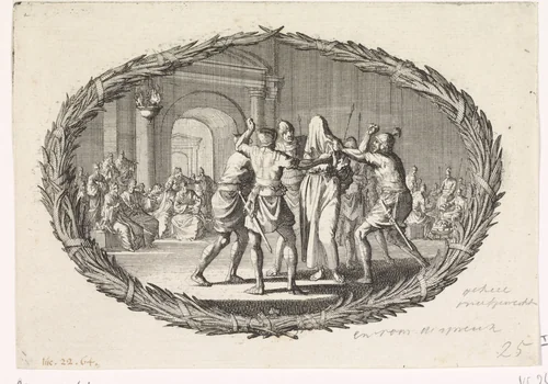 Bespotting van Christus by Jan Luyken, print, 1700